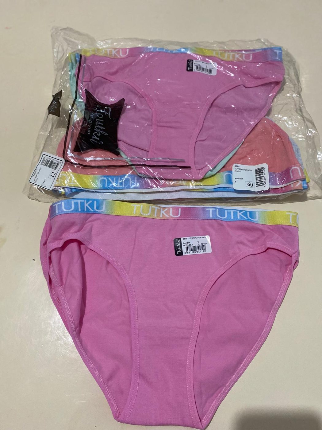 Kadın Renkli Pamuklu Slip Seti